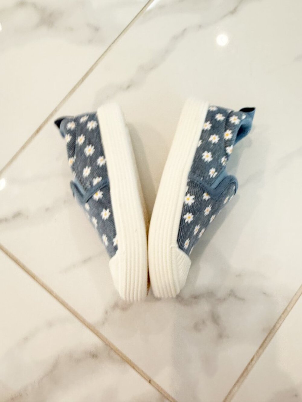 Cat & Jack Blue Baby Morgan Slip-On Floral Print Sneakers 7 - Picture 8 of 11